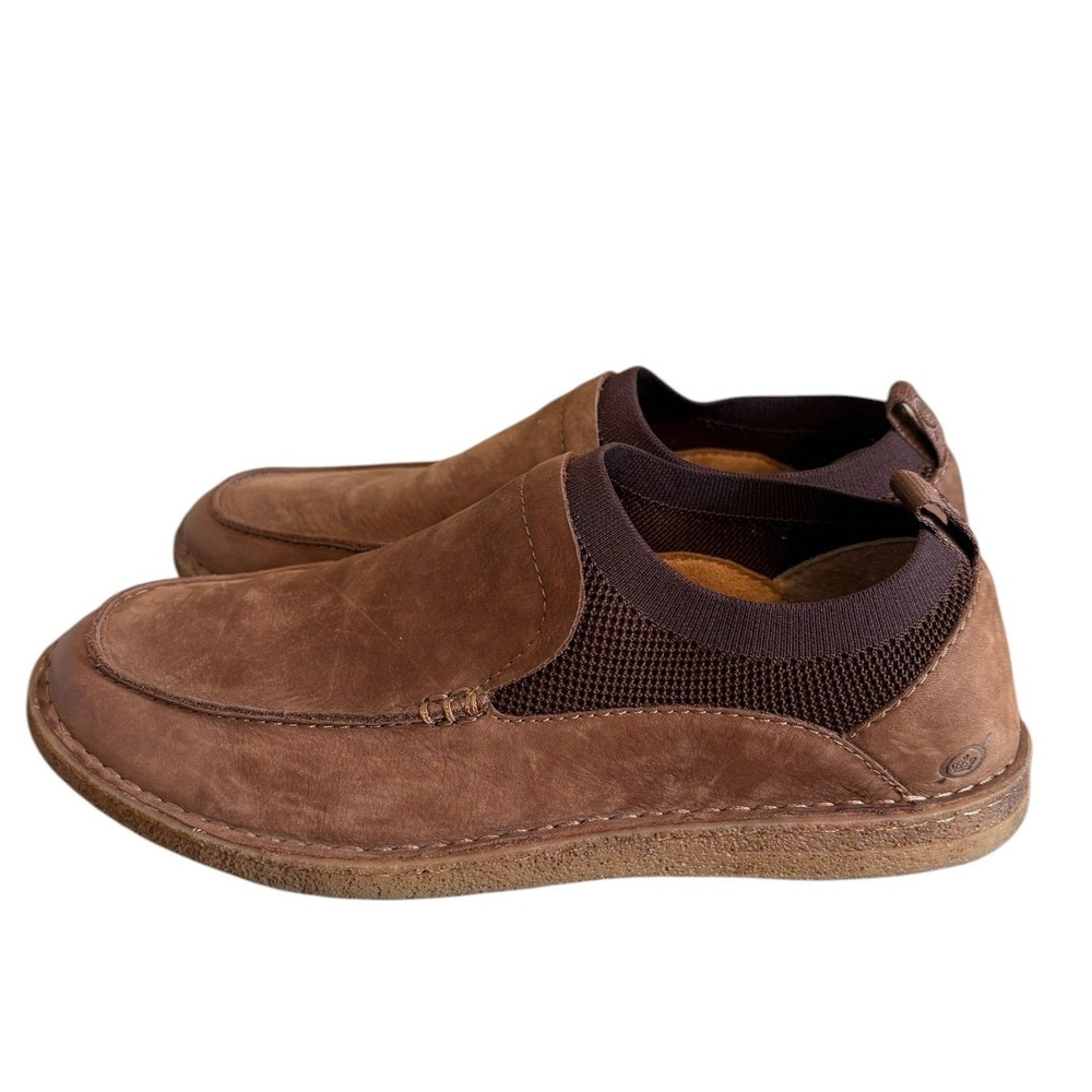 BORN Samuel Mens Slip On Loafer Shoes Brown Leather Size 9.5M